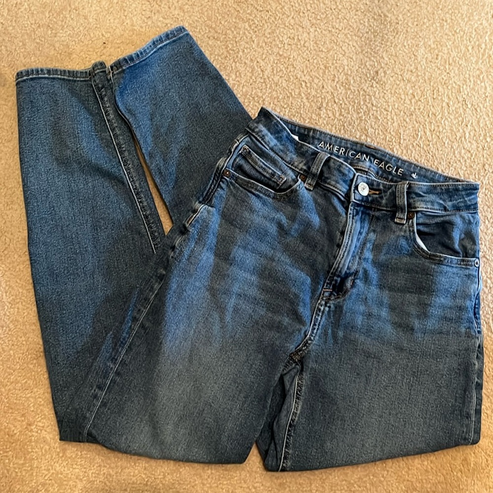 American Eagle Stretch Mom Jeans LONG size 2
